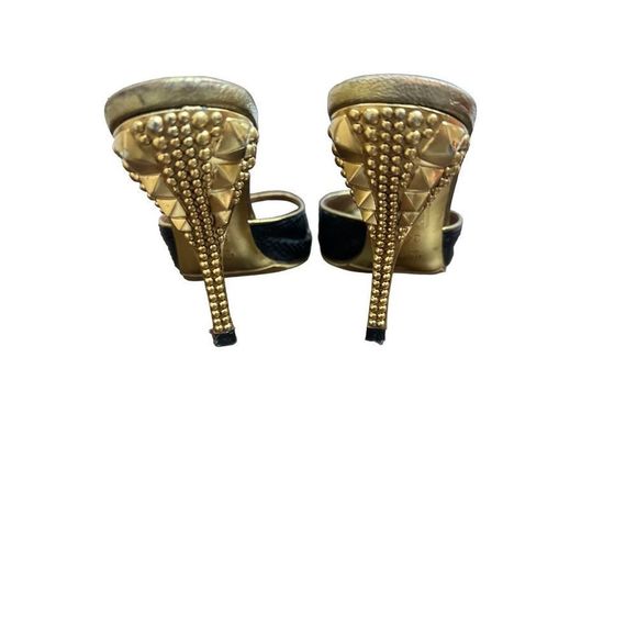 Gucci Tom Ford Leather Studded Mules Heels 341/2 C - Picture 6 of 10